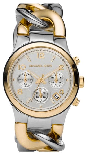 michael kors runway twist two tone chronograph watch